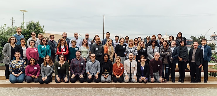 An outside group shot of the attendees of the SciComm Training Summit.